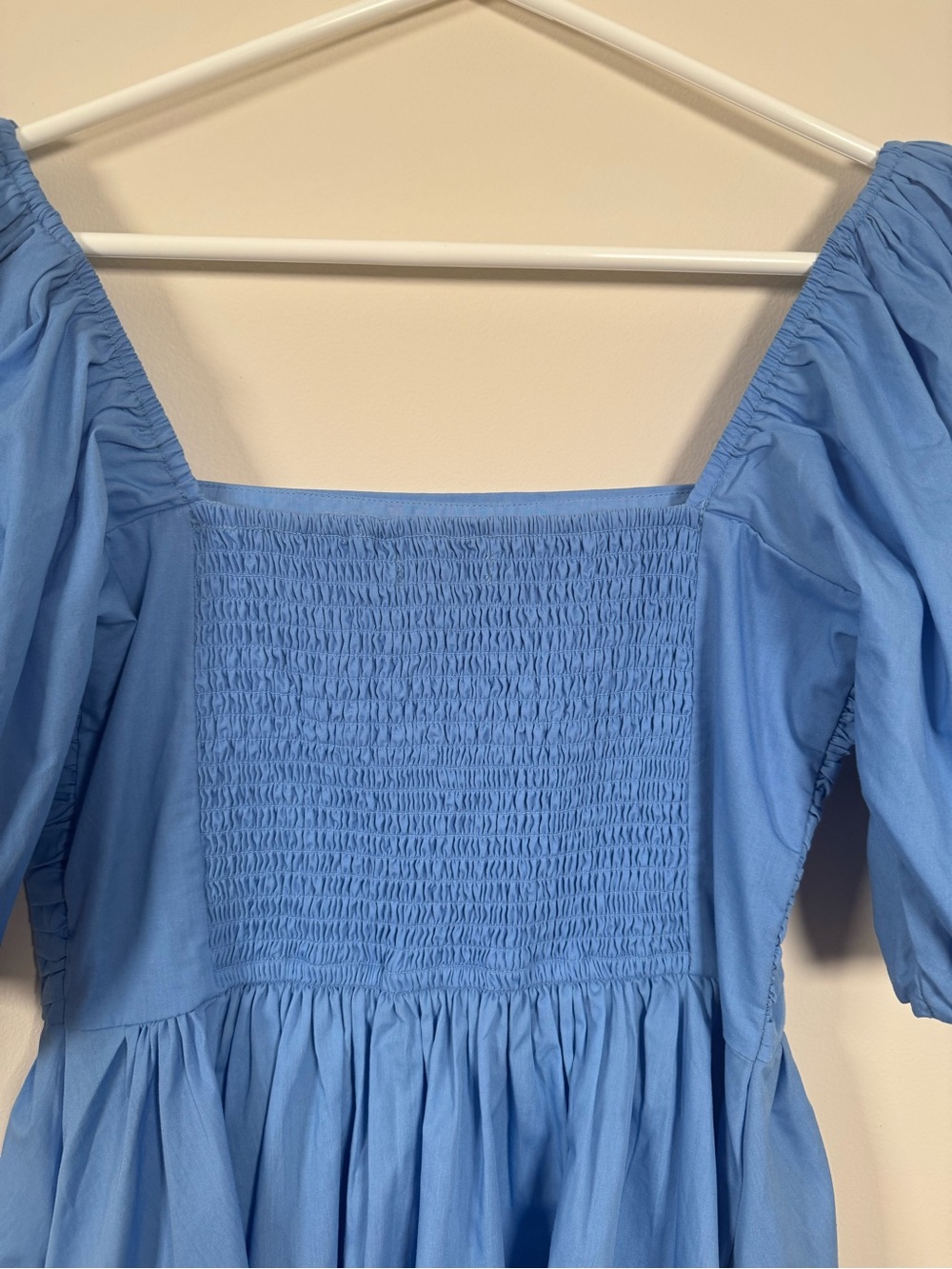 Abercrombie & Fitch Emerson Poplin Puff Sleeve Mini Dress, Blue, Small, Like New - Picture 8 of 16